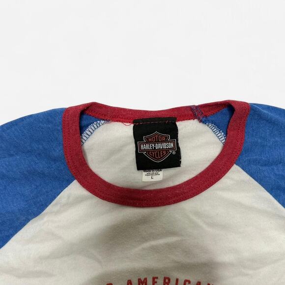 Harley-Davidson Raglan 3/4 Sleeve Graphic Tee Men’s Size L USA - Picture 3 of 6